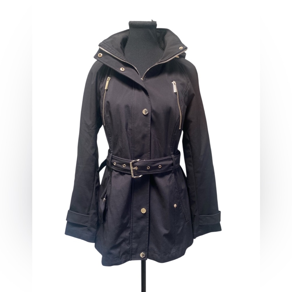 Michael Kors Black Trench Coat with Belt EUC PS